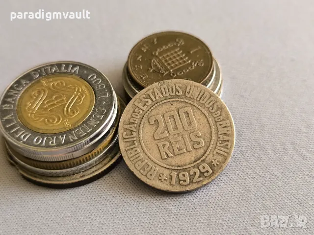 Монета - Бразилия - 200 рейс | 1929г.