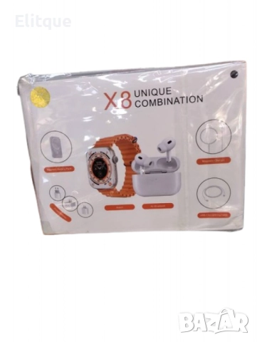 Комплект 8 в 1 с X8 Smartwatch,безжични слушалки,зарядно,кабели,външна батерия, снимка 3 - Друга електроника - 52831758