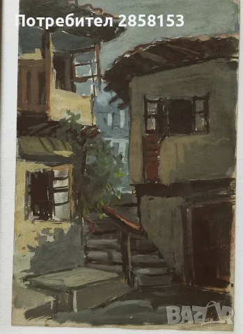 Стара картина пейзаж на худ. Марио Жеков, снимка 2 - Антикварни и старинни предмети - 56244495