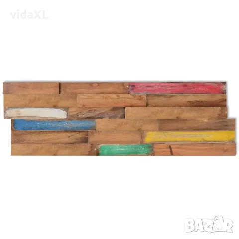 vidaXL Стенни облицовъчни панели 10 бр 1,03 м² тиково дърво масив, снимка 10 - Облицовки - 56146834