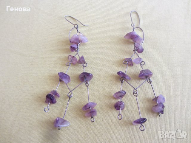 Обеци с полускъпоценни камъни, снимка 2 - Обеци - 34892784