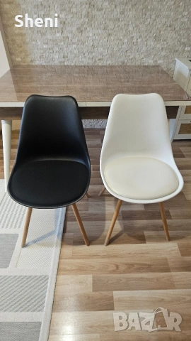 2 стола - бял и черен , снимка 2 - Столове - 54001093