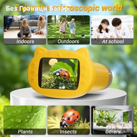 Нов Образователен микроскоп за деца 1000X с фото и видео функции Играчка, снимка 5 - Образователни игри - 51906001