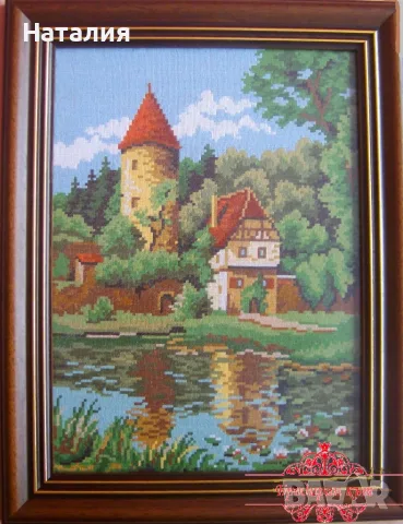 Ръчно бродирани гоблени с рамки , снимка 4 - Гоблени - 55778582