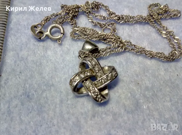 АЖУРЕН СКЪПОЦЕНЕН СРЕБЪРЕН ПЕНДАНТ РОДИРАНО СРЕБРО 925 с ЦИРКОНИ и СРЕБЪРНО 925 ЛАНЧЕ 34816, снимка 7 - Колиета, медальони, синджири - 50335106