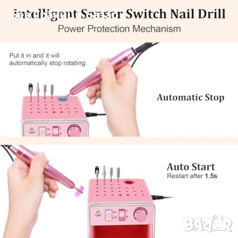 Нова електрическа пила за нокти маникюр USB, Тиха Работа, Портативен Дизайн, снимка 4 - Продукти за маникюр - 44211321