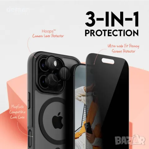 CARE BY PANZERGLASS® 3-в-1 пакет за защита за Apple iPhone 16 Pro, снимка 2 - Калъфи, кейсове - 48826352