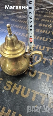 Чайник от месинг , снимка 5 - Антикварни и старинни предмети - 53004016