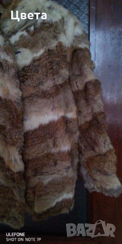 Кожено палто от заешки  кожи, снимка 3 - Палта, манта - 31057408