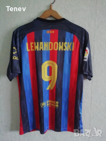 Barcelona Lewandowski Nike футболна тениска фланелка Барселона Левандовски 2XL XXL екип 