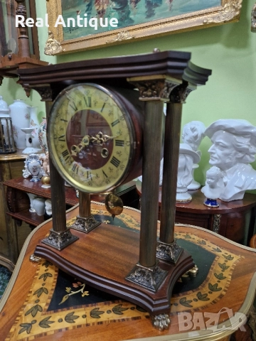Прекрасен антикварен немски каминен часовник , снимка 5 - Антикварни и старинни предмети - 51951670
