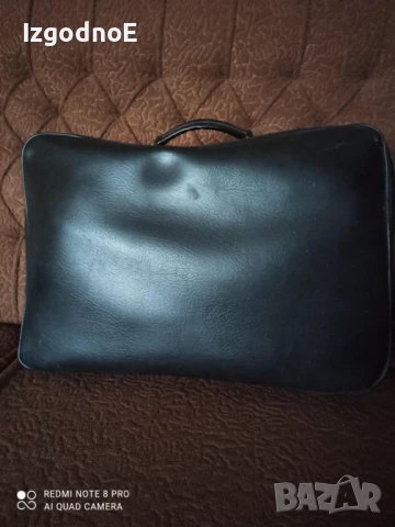 Соц черен кожен куфар пътна чанта от кожа , снимка 2 - Други ценни предмети - 50566476