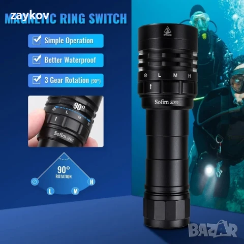 Sofirn SD05 Мощен фенер за гмуркане, снимка 3 - Други инструменти - 51277638