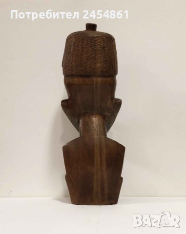 Африка, дърво, фигура, мъж, скулптура, антика, бюст, снимка 4 - Антикварни и старинни предмети - 42877736