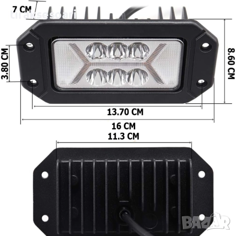 2 Броя LED Диодни Халогени за Вграждане в броня 80W, диодни фарове, снимка 4 - Аксесоари и консумативи - 52394873
