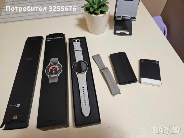 Galaxy Watch 5 Pro 45mm GRAY TITANIUM в гаранция, снимка 1 - Смарт часовници - 42499899