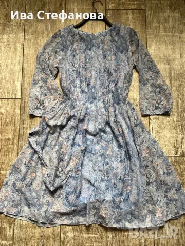 Разкошна нова ежедневна елегантна теменужено синя рокля ситно плисе солей , снимка 5 - Рокли - 50180513