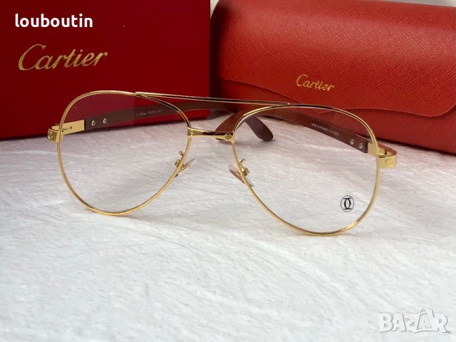 Cartier висок клас мъжки слънчеви очила авиатор с дървени дръжки, снимка 8 - Слънчеви и диоптрични очила - 42843343