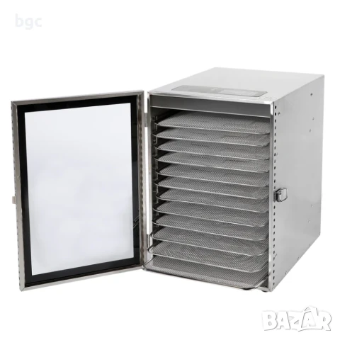 НОВ Дехидратор за храна Royal Catering, Неръждаема стомана, 12 тави, 800 W, Сребрист - 24 МЕСЕЦА ГАР