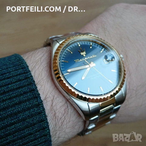 Лицензиран часовник Maserati от Morellato Italy, корона на винт, 10 АТМ, син циферблат, bi-color, снимка 14 - Мъжки - 54245069