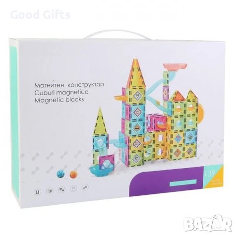 Голам 3D Цветен магнитен конструктор, 139 части, снимка 2 - Конструктори - 39186569