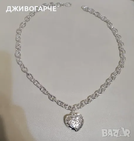 Нов, масивен сребърен ланец в подаръчна кутия за дама