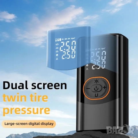 Акумулаторен компресор за гуми - компактен, мощен, интелигентен , снимка 9 - Аксесоари и консумативи - 52099128