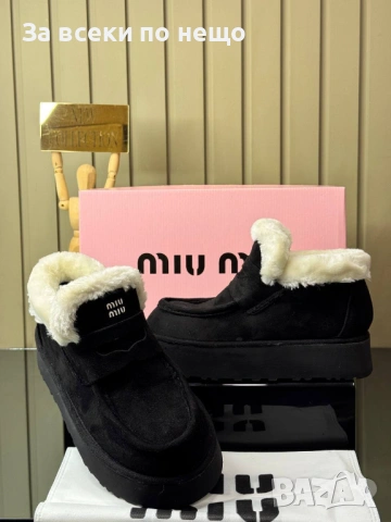 Miu Miu Дамски Зимни Меки И Топли Боти С Пух Миу Миу - Налични Различни Цветове Код SK444, снимка 5 - Дамски боти - 53027703
