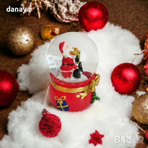 4167 Коледна снежна топка преспапие Панделка с елхичка, снимка 4 - Декорация за дома - 42752773