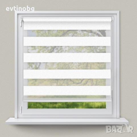 Щори ECD  Ролетни, Текстилни, Двойни, Без пробиване, Включен монтажен материал, Бял,Сив ,Бежов