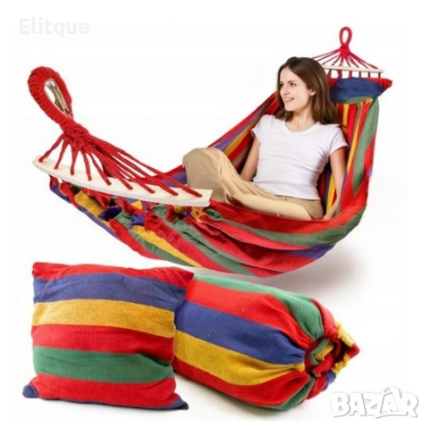 Хамак XXL с възглавница и чанта — максимален комфорт до 250 кг за релакс навън, снимка 3 - Други стоки за дома - 53326164