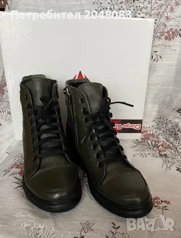 Маслинено зелени боти, снимка 6 - Дамски боти - 48679317