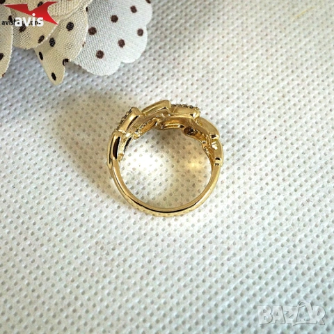 Пръстен с 14К златно покритие 224861, снимка 2 - Пръстени - 54036116