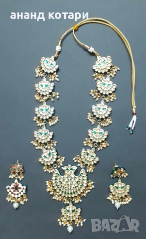 Индийски традиционни бижута колие и обеци- 1-Р, снимка 3 - Бижутерийни комплекти - 42136945