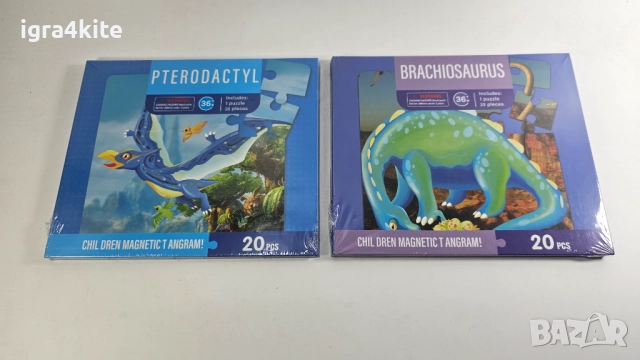 НАМАЛЕНА ЦЕНА! Шест модела магнитни пъзели с динозаври с магнитни корици, снимка 3 - Игри и пъзели - 36504789