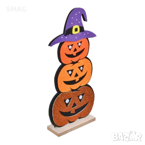 Хелоуин / Halloween декоративна филцова настолна украса – тикви, 14x29 см_1255352, снимка 2 - Декорация за дома - 52024386