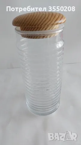 Буркан с дървено капаче, 1,5л, снимка 1