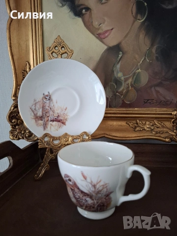 Голяма чаша с чинийка , снимка 6 - Чаши - 53141310