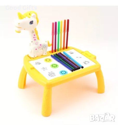 Детска маса с проектор Еднорог + Аксесоари, снимка 6 - Рисуване и оцветяване - 42832562