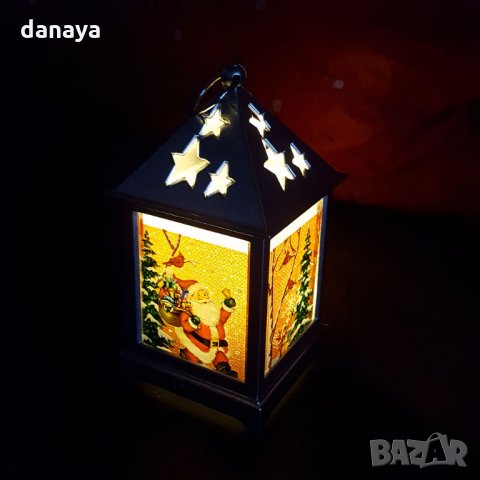 1797 Малък коледен фенер с Дядо Коледа светеща коледна украса, снимка 5 - Декорация за дома - 30705366