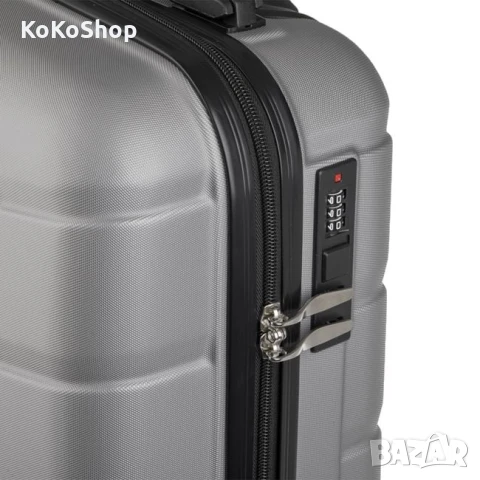 Куфар на колелца-49x29x76 см./сив куфар на колелца, снимка 5 - Куфари - 50645064