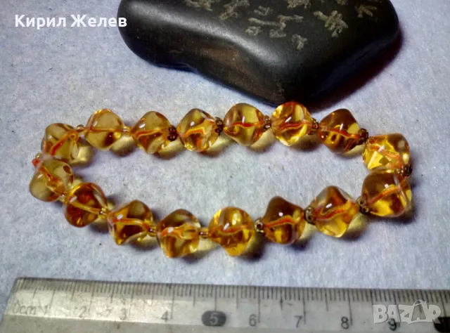 КРАСИВА ИСКРЯЩА ЕФЕКТНА РАЗТЕГЛИВА ВИНТИДЖ АРТ ГРИВНА от ЦВЕТЕН КРИСТАЛ 48885, снимка 3 - Гривни - 48734163