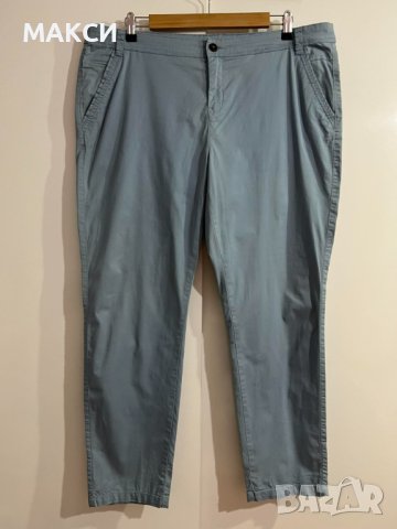 Макси елегантен еластичен панталон с джобове в пастелно синьо
