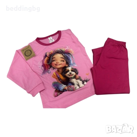 #Детски #пижами от 100% пениран памук за момичета, българско производство, размери 24-36.