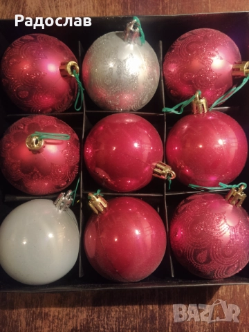 стъклени топки за коледна украса , снимка 2 - Декорация за дома - 52922558