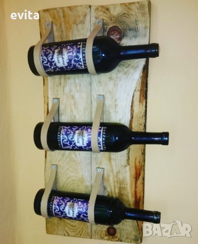 Елегантна стойка за 2–10 бутилки вино – кожа или премиум въже, снимка 4 - Други - 33842597