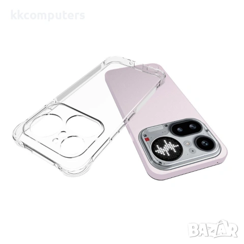 WANLONFENG TM Прозрачен Калъф за Nothing Phone (4a) Pro - 2.0mm TPU, Anti-yellowing, Подсилени ъгли, снимка 4 - Калъфи, кейсове - 53993904