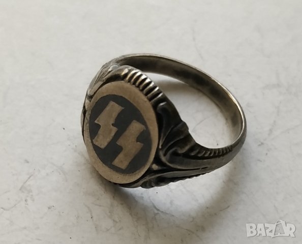 Сребърен пръстен с ниело, снимка 4 - Пръстени - 30068427