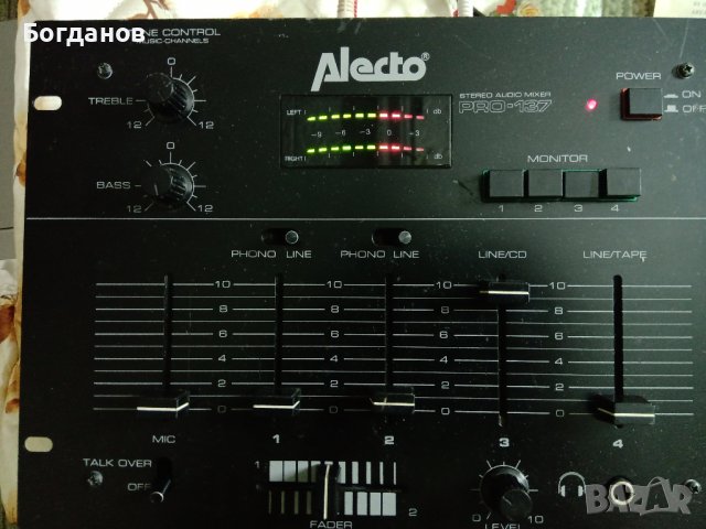 МИКСЕР ALECTO PRO-137 STEREO AUDIO MIXER 4 КАНАЛЕН+МИКРОФОНЕН ВХОД, снимка 14 - Ресийвъри, усилватели, смесителни пултове - 37705966