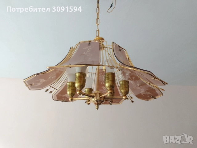 Винтидж полюлей месинг стъкло , снимка 12 - Антикварни и старинни предмети - 52037993